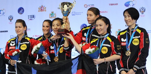 Germany women on the podium. Picture: ITTF