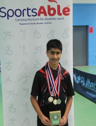 Shae Thakker with his medals