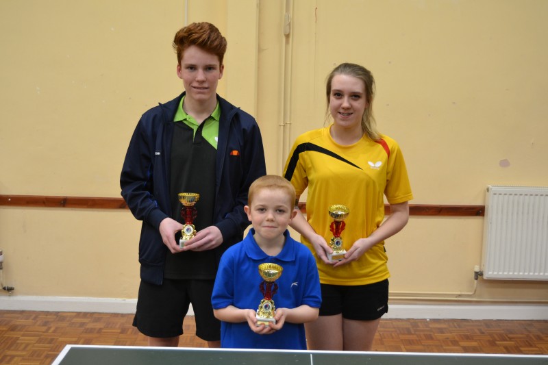 Runners-up from left: Woody Fitzpatrick, Liam Harris, Kayleigh Stratford (Picture by David Wilkin)