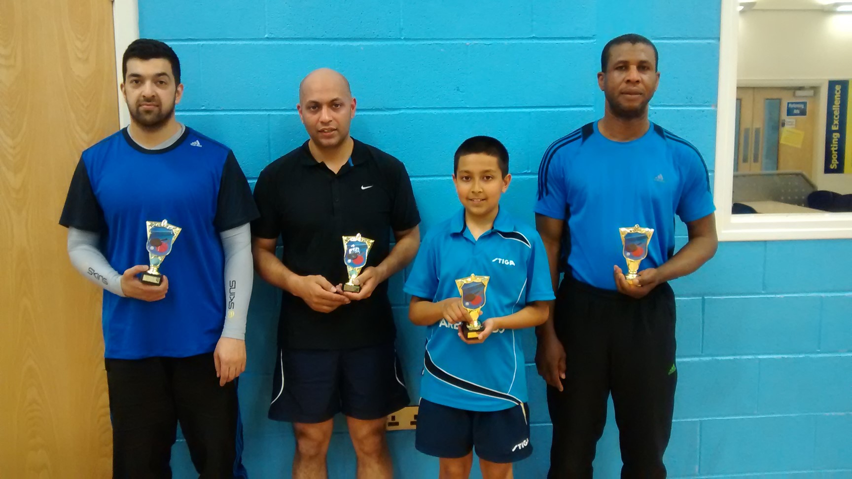 Open Doubles Finalist: L-R Majid Tubasum, Kamal Hussain, Amirul Hussain, Charles Musa