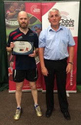 Mike ODriscoll pictured with Table Tennis England board member, Tom Purcell