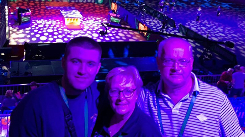 Fraser Riley with Don & Jill Parker at the World Championships in Budapest